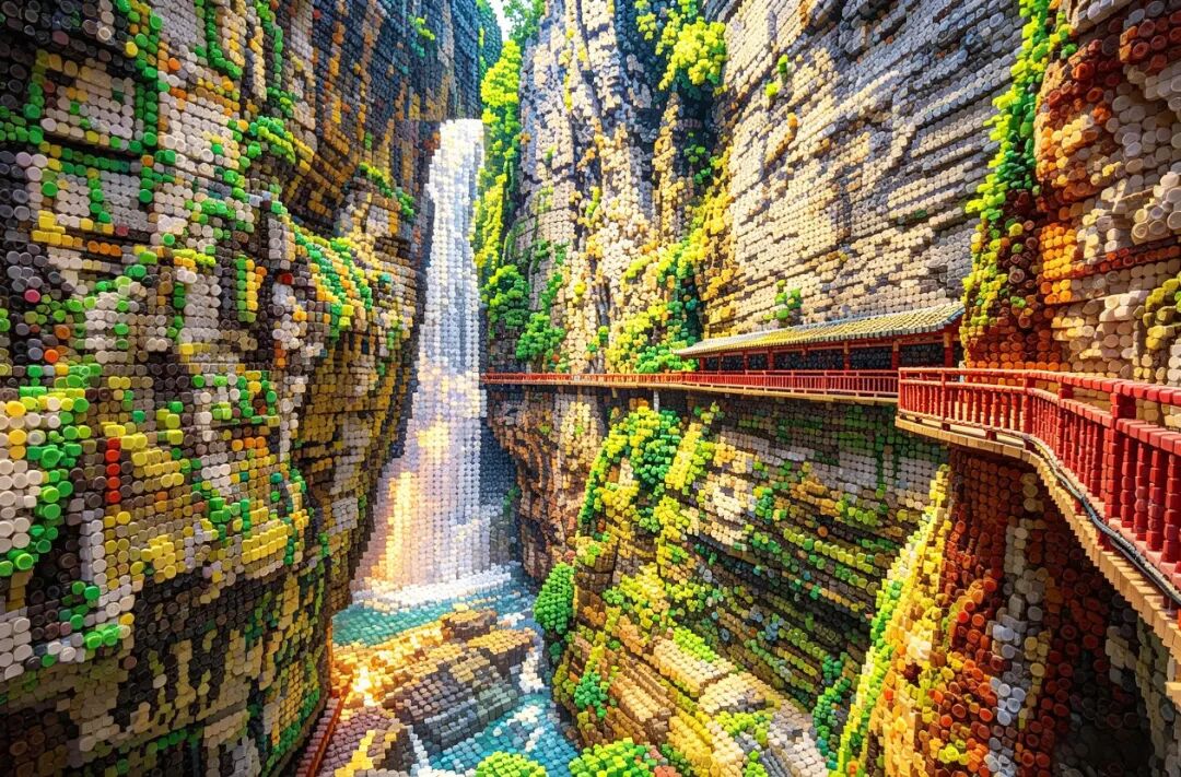 ChongqingFuling's tweet photo. Need a weekend mood boost? 🌈
See Fuling's Wuling Mountain Rift Valley transformed into vibrant pixel bead art - one tiny bead, one stunning view.
#Fuling #Chongqing #WeekendVibes #PixelBeadArt https://t.co/ospMWpsnjC