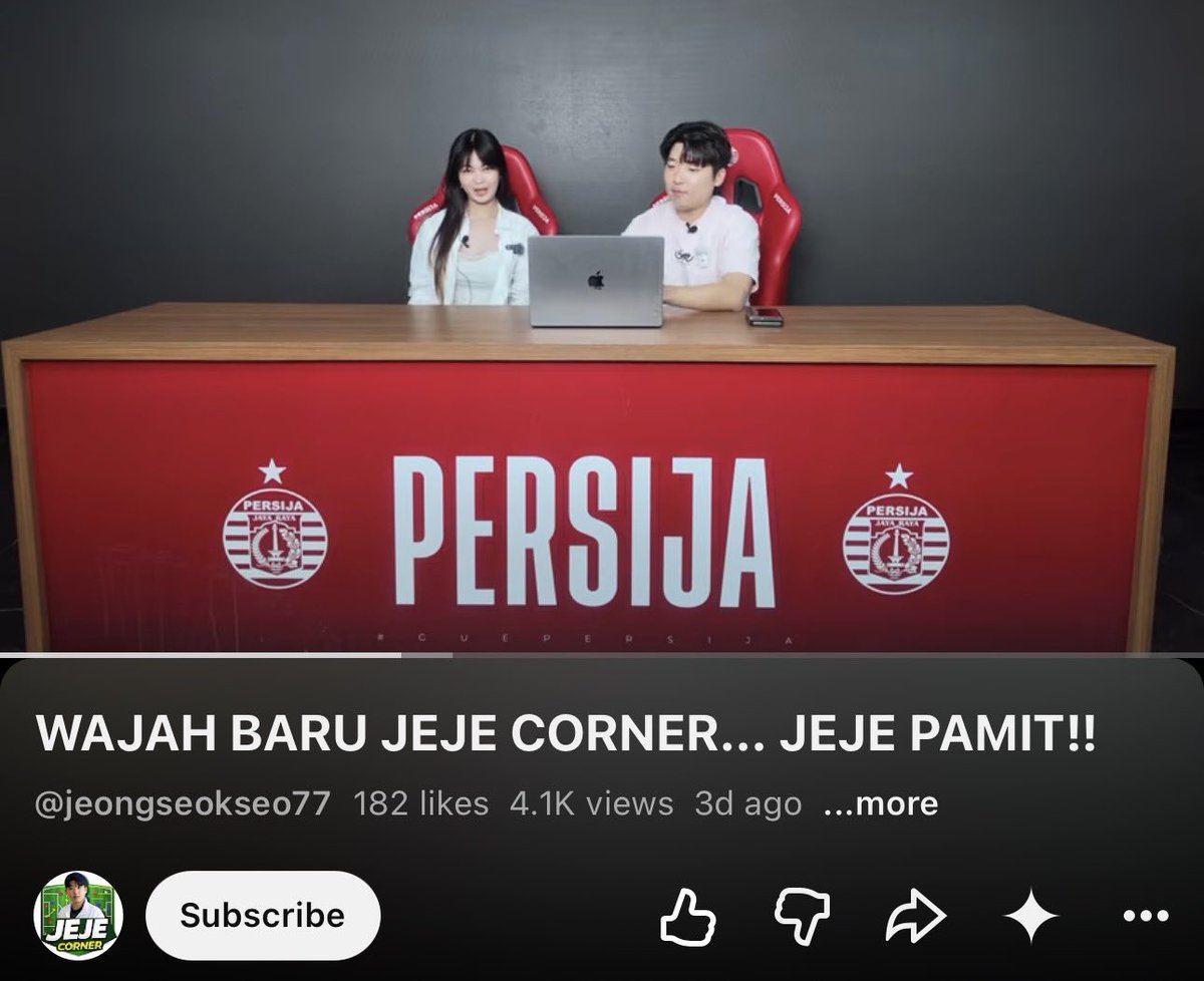 ardynshufi's tweet photo. Lewat di TL konten akun Jeje Corner. Kirain ngeclip dari youtube Persija, ternyata di Youtube Jeje Corner. Apakah Jeje Corner jadi media partner Persija? Diperbolehkan pake branding dan fasilitas Persija oleh manajemen buat YT pribadi? Bahasan utama kontennya ttg channelnya. 🤔 https://t.co/182ZJcZoET