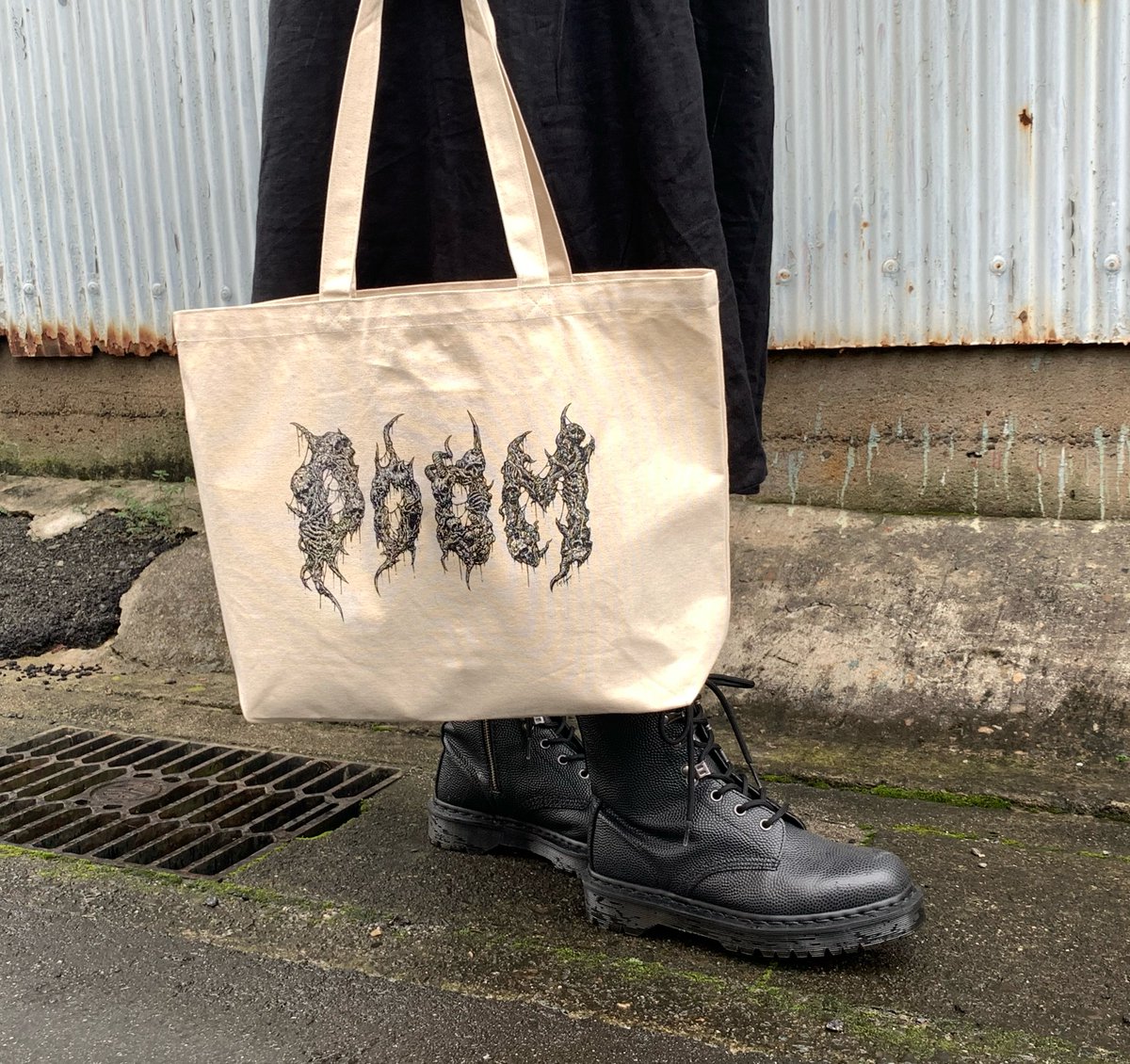 DOOMロゴがかっこいいSICKなキャンバストートバッグ🔥 ロゴステッカー