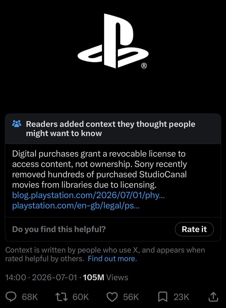 mrpyo1's tweet photo. With over 105m views, the PlayStation post has been community noted 

The push back against this is as strong if not stronger worldwide than the PS3 launch ”get a second job” https://t.co/h8vPpdEDE5