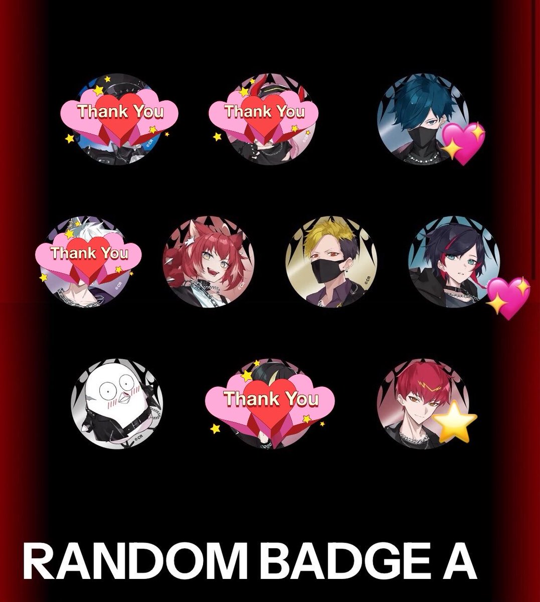 nanasermpg's tweet photo. 【交換】CrazyRaccoon CRフェス CR CRランダム缶バッジ ランダムカード缶バ　セットA Crazy Raccoon Revive

求）画像💖の2名

譲）印のない方
　　⭐️は2次枠となります⚠️

オンラインで20点ずつ購入済
郵送交換希望。
仮約束可能な方いましたらお声がけお願いいたします。 https://t.co/vQ9hKMjyEJ