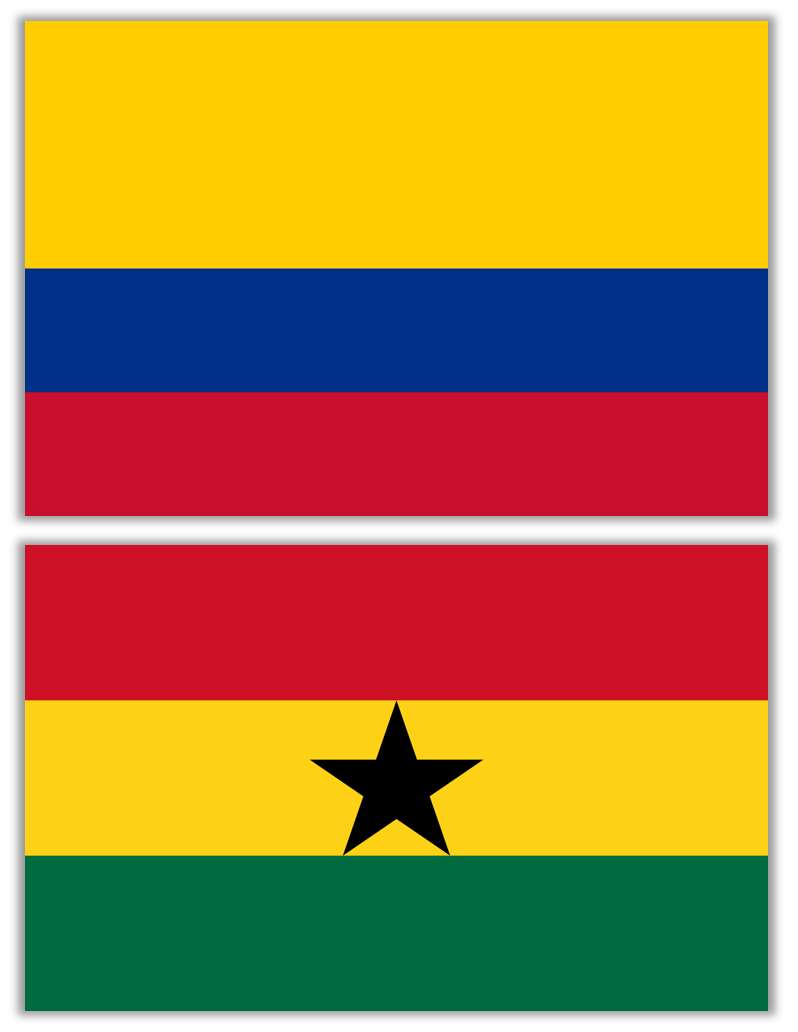 theiaincameron's tweet photo. Colombia v Ghana is the World Cup Round of 32 match with the biggest disparity in height between the two countries' capital cities. 

Bogotá is the highest-altitude city still in the World Cup, at 2,625 m (8,612 ft), whereas Accra is close to sea-level.

Stay tuned for more cutting-edge, geography-based World Cup analysis.