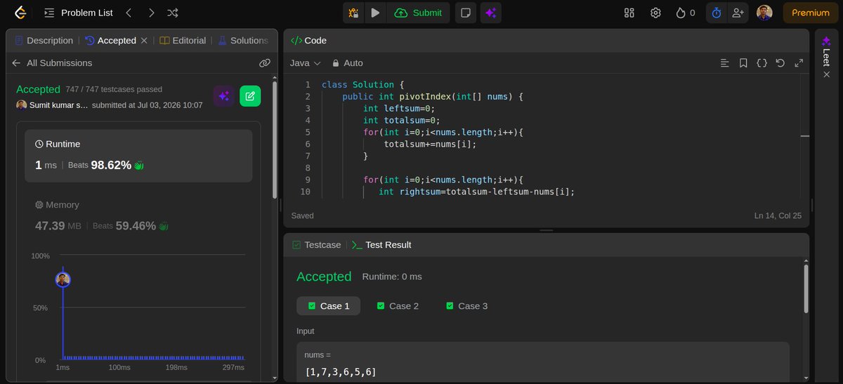 Thesumitkrsingh's tweet photo. I solved and learn TwoPointer ! #125 #344 #724 #LeetCode #buildyourself #LearnInPublic https://t.co/W3KBArmhfp