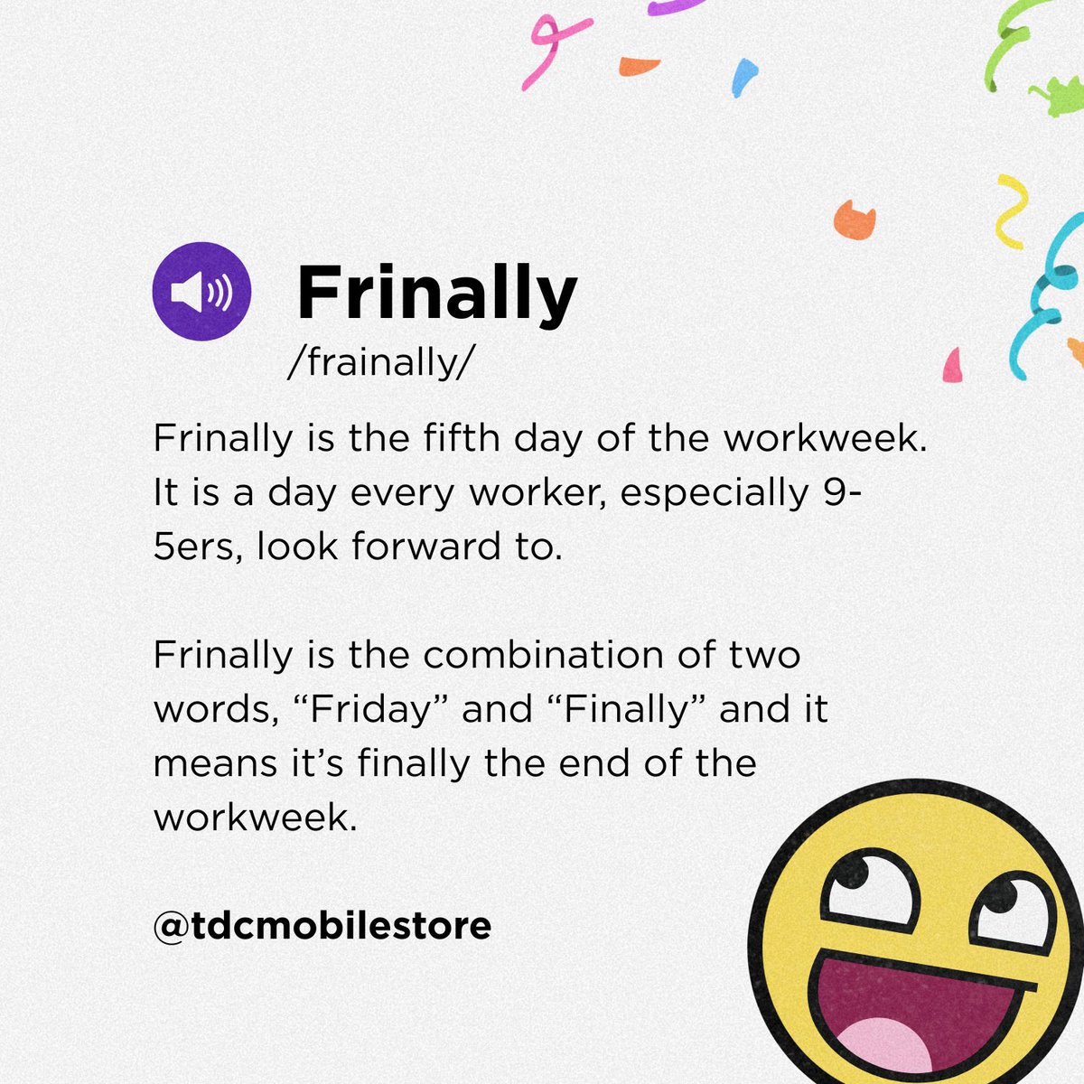 tdc468's tweet photo. π
π€£π
#frinally #frinallyfriday #fridayfun #tdcmobilestore #tdc468 https://t.co/lnXZ7uz02C