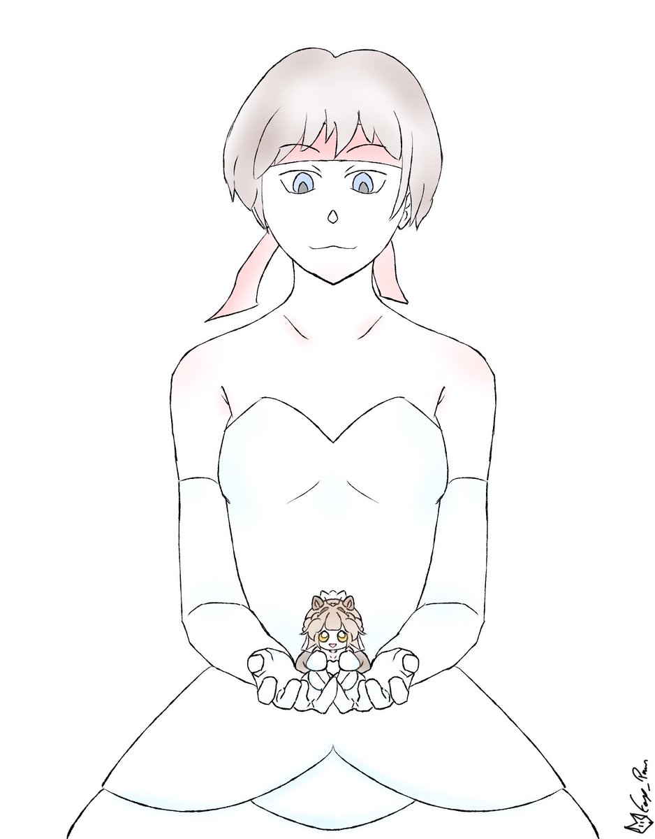Fox_Paisen's tweet photo. Another last minute June Bride for June 33rd lol. Sena June Bride and of course her wife Rebecca Chamber as an alt 🐿️🍈  💍 🏥 #SenaSketch 

(HQ, bg variants, and png in drive) https://t.co/s0Q05J8fsJ