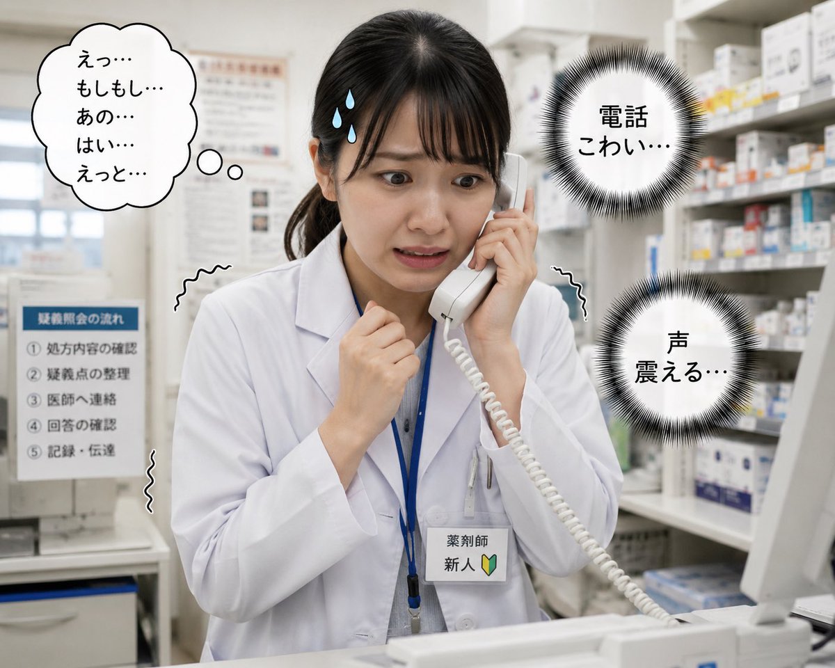 piroshiki_yaku's tweet photo. 薬剤師あるある。〜新人の場合〜

疑義照会どころかそもそも電話自体に緊張する。 https://t.co/MKZppTNvRN
