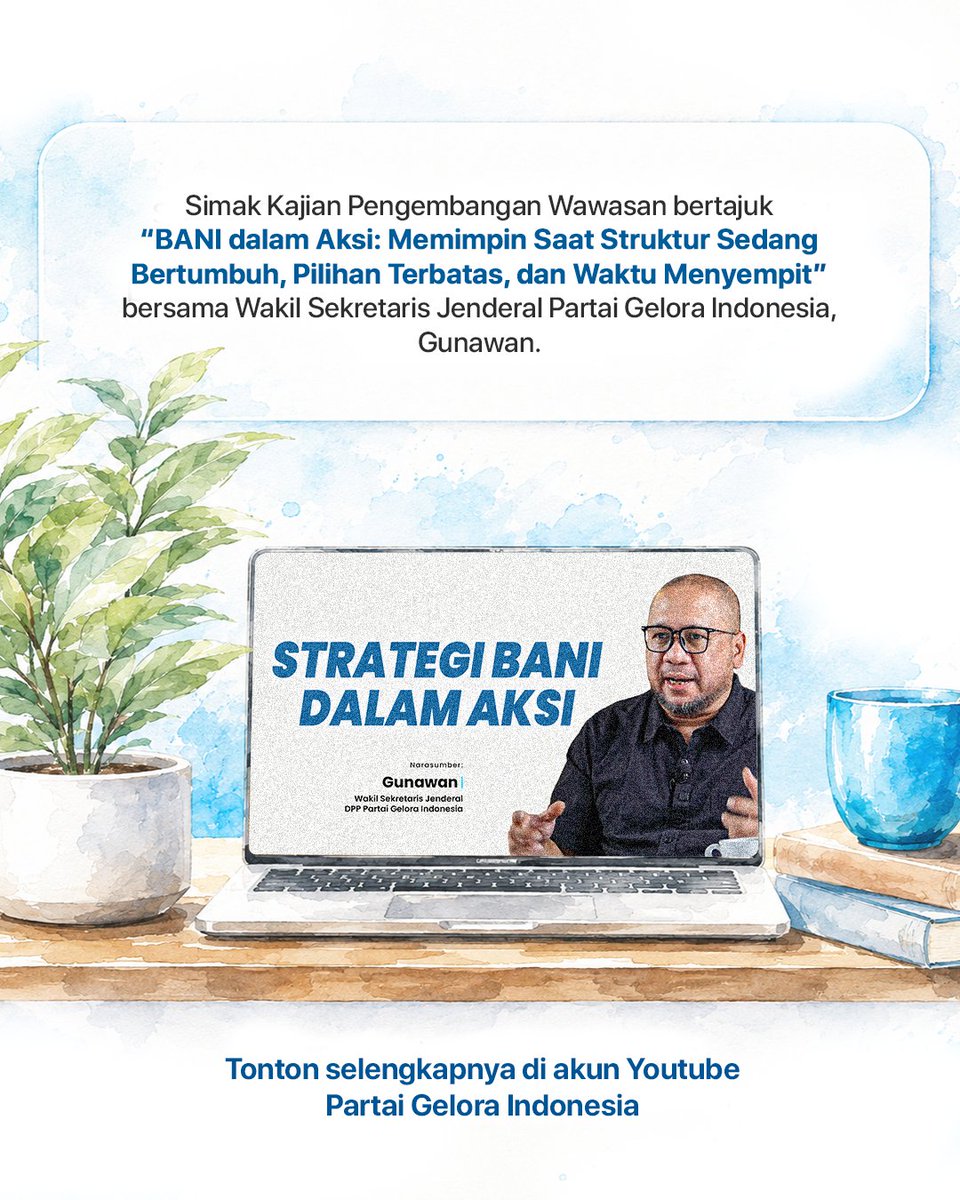 partaigeloraid's tweet photo. Menurut Kamu, apa tantangan terbesar seorang pemimpin di era BANI saat ini: menjaga ketenangan, membaca arah perubahan, atau mengambil keputusan di tengah ketidakpastian?

Sampaikan pandangan Kamu di kolom komentar. https://t.co/3WJswH14XQ