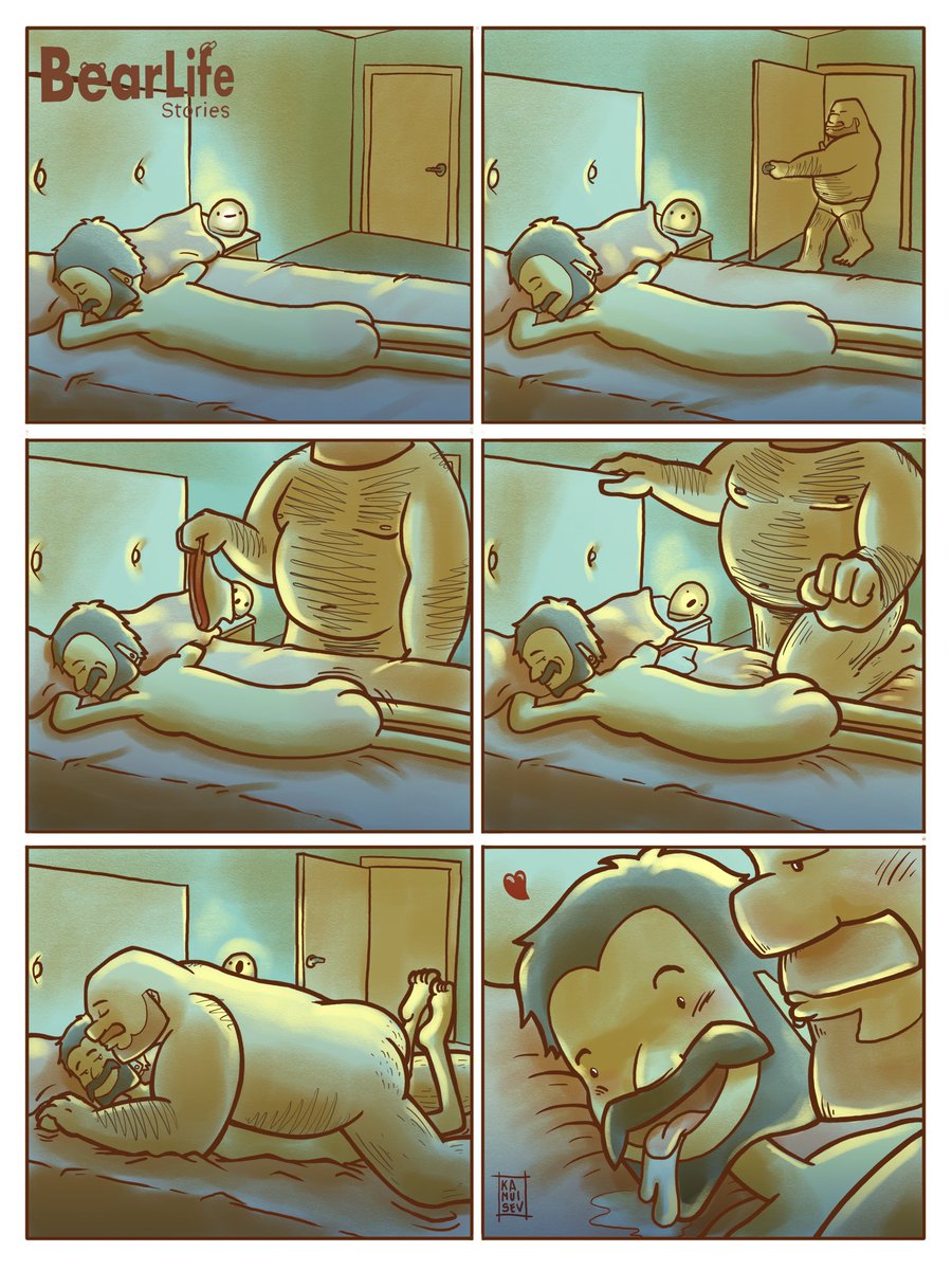 KamuiSev's tweet photo. Bearlife Stories 12! Si hay algo mejor que una siesta, es que te despierten con una alegría 😜😜

#gay #comic #bara #beardedbear #life https://t.co/t1i3CLnFKO