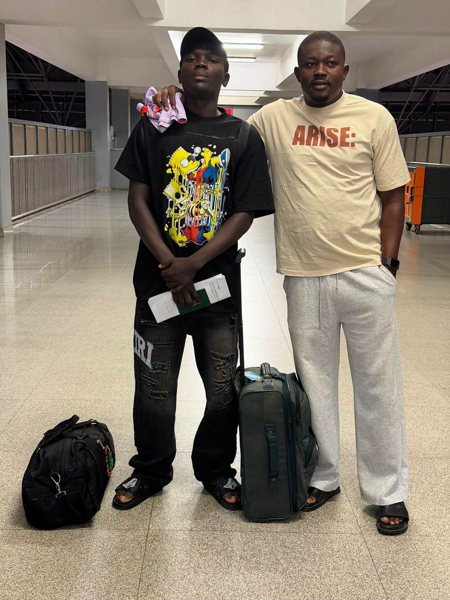 SMDSPORTS_1's tweet photo. Refining Football Academy of Kaduna State striker Paul Thomas  has officially departed for Croatia 🇭🇷 for trial. https://t.co/wpfd47kr2X