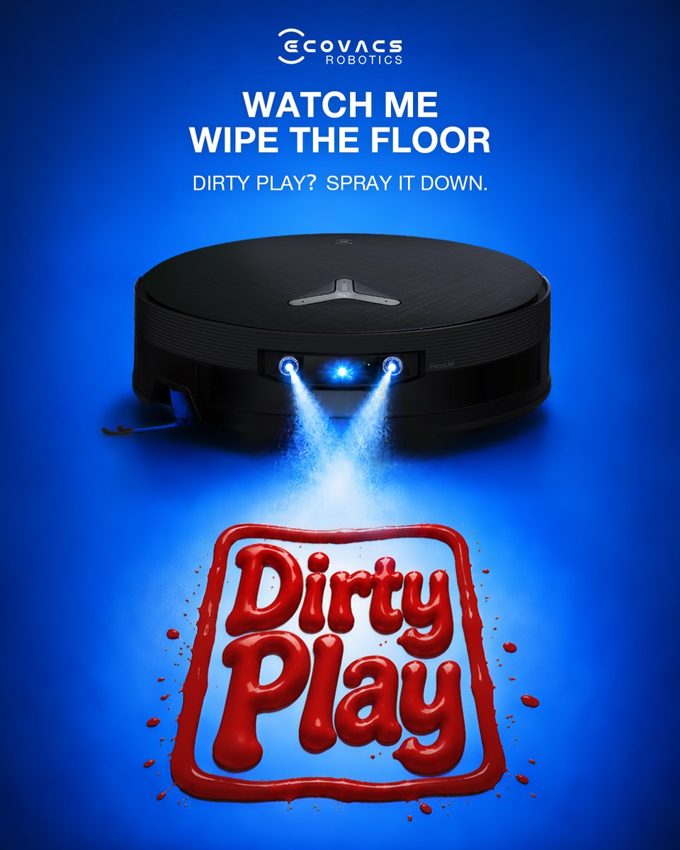 ecovacsrobotics's tweet photo. Dirty play? Spray it down.
FocusJet strikes with 46,000 Pa to dissolve tough stains instantly.
Sprayed. Wiped. Conquered.
WATCH ME WIPE THE FLOOR! https://t.co/BITxB1fipK