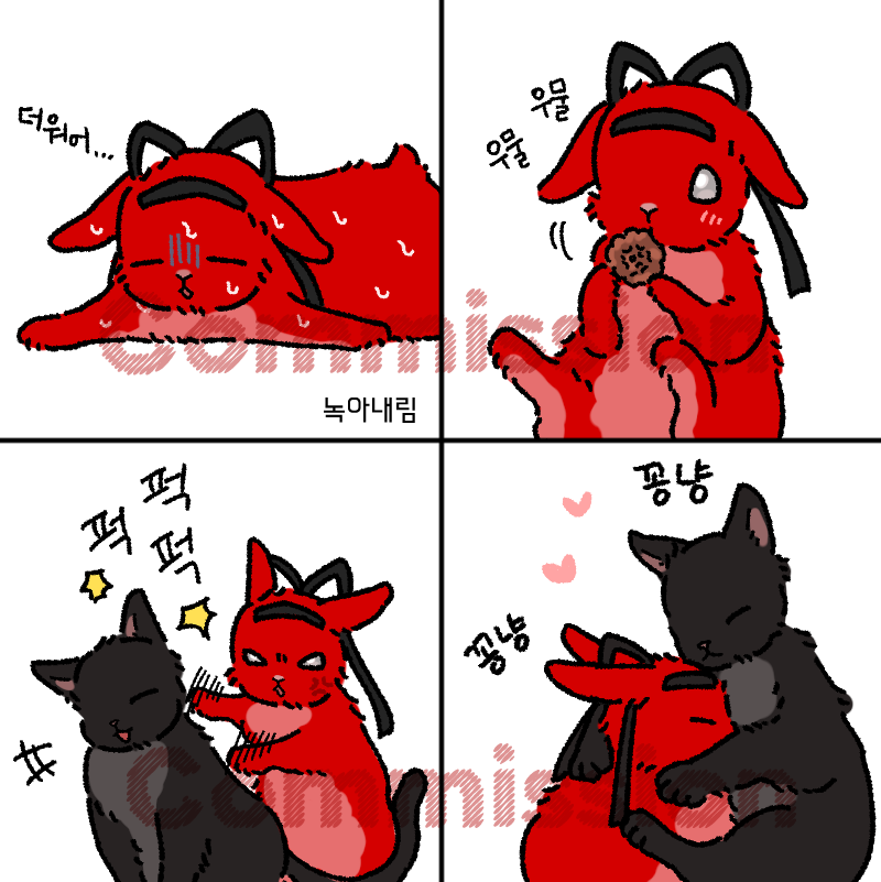 Honto_pic's tweet photo. 빨간토끼와 검은색 고양이 페어를 작업했어요~
커미션 신청 감사합니다! https://t.co/FibuEtiH2A