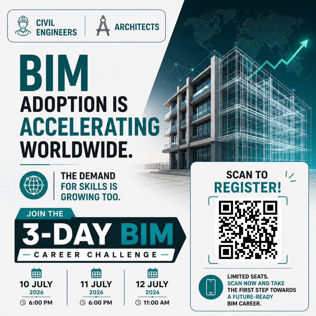 bimfasttrack's tweet photo. BIM Is Growing Worldwide. Are Your Skills Growing Too?

Register Here:
🔗 https://t.co/okiE2jomYJ

BIM adoption is accelerating worldwide. Build practical skills, real project knowledge &amp; future-ready careers.

#BIMFastTrack #BIM #CivilEngineering #CareerGrowth https://t.co/JptdxVjMqv