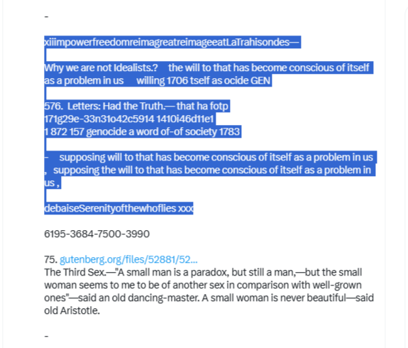 man_kine's tweet photo. xiiimpowerfreedomreimagreatreimageeatLaTrahisondes—  Why we are not Idealists.?     the will to that has become conscious of itself as a problem in us      willing 1706 tself as ocide GEN  576.  Letters: Had the Truth.— that ha fotp 171g29e-33n31o42c5914 1410i46d11e1 1 872 157 genocide a word of-of society 1783  -     supposing will to that has become conscious of itself as a problem in us ,   supposing the will to that has become conscious of itself as a problem in us ,  debaiseSerenityofthewhoflies xxx 

endeixis 549State1345of1371Mind7654as 576. Letters: Had the Truth.— 171g29e-33n31o42c5914 1410i46d11e1 1 872 157 genocide a word ofsuicideof society 1783 Supposing the full enjoyment of society and the individual to answer that we do not have the truth Suicide Death of a person by that person death of myself by me my death by me my death by [signature] My death by [52 6814Our1371Feeling5431of945Space allah = absurd = and —ا 1 ذ 700 ا 1 م 40!459.  Arbitrary Law Necessary. 

13xiiimpower100freedom324reimagreatreimageeatLaTrahisondes56 12debaiseSerenityofthe1whoflies 423xxx 576. Had the Truth.— Supposing the full enjoyment of society and the individual to answer that we do not have the truth 52a. Re conceiving ELight-  grace = honey =Argument.  — 6814Our1371Feeling5431of945Space allah = absurd = and —ا 1 ذ 700 ا 1 م 40! = endeixis 549State1345of1371Mind7654as 576. Letters: Had the Truth.— 171g29e-33n31o42c5914 1410i46d11e1   a moral injury polemic  of simultaneous dissipation of  culpability  with truth   society 1783 Supposing the full enjoyment of society and the individual to answer that we do not have the truth Suicide Death of a person by that person death of myself by me my death by me my death by [signature] My death by [52 6814Our1371Feeling5431of945Space allah = absurd = and —ا 1 ذ 700 ا 1 م 40! = endeixis 549State1345of1371Mind7654as the happy man 353191386197 become conscious 353191386197 353191386197 270126405126 353191386197 197 801 815 353191386197 353191386197 309138420141 353191386197 197801815 353191386197 353191386197 270126405126  353191386197 197801815 353191386197 353191386197 309138420141  353191386197   353191386197  13xiiimpower100freedom324reimagreatreimageeatLaTrahisondes56 12debaiseSerenityofthe1whoflies 423xxx 576. Had the Truth.— Supposing the full enjoyment of society and the individual to answer that we do not have the truth 52a. Re conceiving ELight-  grace = honey =Argument.  — 6814Our1371Feeling5431of945Space allah = absurd = and —ا 1 ذ 700 ا 1 م 40! = endeixis 549State1345of1371Mind7654as 576. Letters: Had the Truth.— 171g29e-33n31o42c5914 1410i46d11e1   a moral injury polemic  of simultaneous dissipation of  culpability  with truth   society interprets Moral injury  as involving a polemic  of ye who hope that laugh into your hearts non-binary utility  of investigation [52 6814Our1371Feeling5431of945Space allah = absurd = and —ا 1 ذ 700 ا 1 م 40! = 112.  Cause and Effect.—= endeixis 549State1345of1371Mind7654as ye who hope that laugh into your hearts non-binary utility  of investigation [52 6814Our1371Feeling5431of945Space allah = absurd = and 112353191386197 become conscious 353191386197 353191386197 270126405126 353191386197 1of7 801 8morals5 353191386197 353191386197 309138420141 353191386197 197801815 353191386197 353191386197 270126405126  353191386197 197801815 353191386197 353191386197 309138420141  353191386197   353191386197 endeixis 549State1345of1371Mind7654as ye who hope that laugh into your hearts non-binary utility  of investigation [52 6814Our1371Feeling5431of945Space allah = absurd = and 112 1783 Supposing the full enjoyment of society and the individual to answer that we do not have the truth Suicide Death of a person by that person death of myself by me my death by me my death by [signature] 353191386197 become conscious 353191386197 353191386197 270126405126 353191386197 1of7 801 8morals5 353191386197 353191386197 309138420141 353191386197 197801815 353191386197 353191386197 270126405126  353191386197 197801815 353191386197 353191386197 309138420141  353191386197   353191386197 

413.

Lovers As Short-sighted People.—A pair of powerful spectacles has sometimes sufficed to cure a person in love; and whoever has had sufficient imagination to represent a face or form twenty years older, has probably gone through life not much disturbed.
