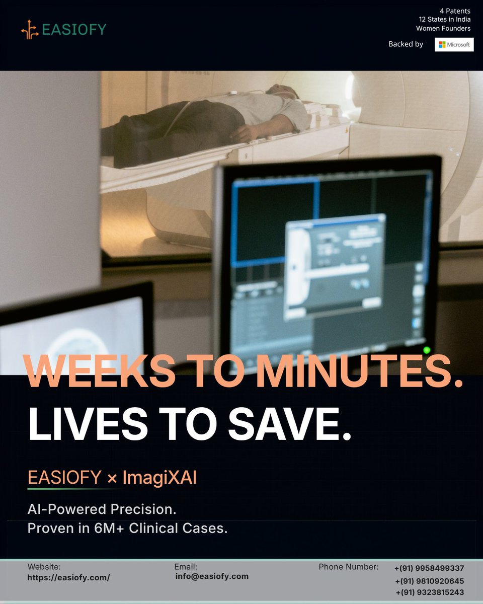 easiofysolution's tweet photo. "AI can't handle edge cases."
We hear it all the time.

#ImagiXAI is trained on 6M+ clinical data points across 200+ anatomical structures. Every clinician's correction makes it smarter.

The real question: Can your workflow keep up?
#AIRadiology #HealthTech https://t.co/galQyP7FIs