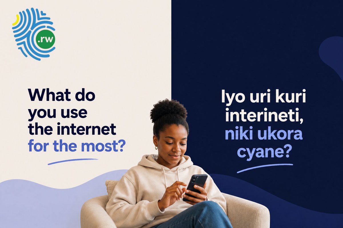 RICTAInfo's tweet photo. What do you use the internet for the most?

Drop your answer in the comments below! 👇 Let's see how our online habits compare.

----------------------------------

Iyo uri kuri interineti, niki ukora cyane?
Andika igisubizo cyawe muri comment 👇 turebe uko dukoresha internet mu buryo butandukanye.

#InternetUsage #DigitalLife #StayConnected