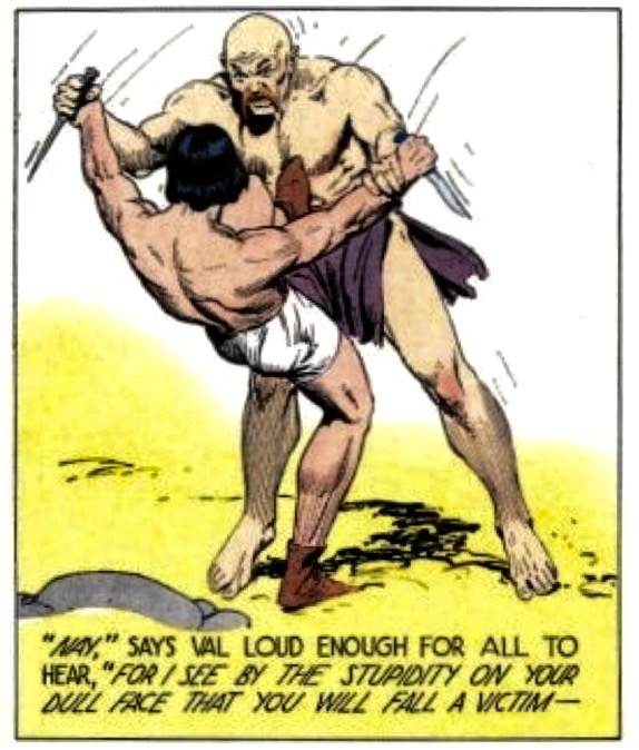 LRonLacy's tweet photo. ‘“Nay,” says Val loud enough for all to hear, “for I see by the stupidity on your dull face that you will fall a victim –’
#PrinceValiant #HalFoster #wrestling https://t.co/QMxKP7yYcB