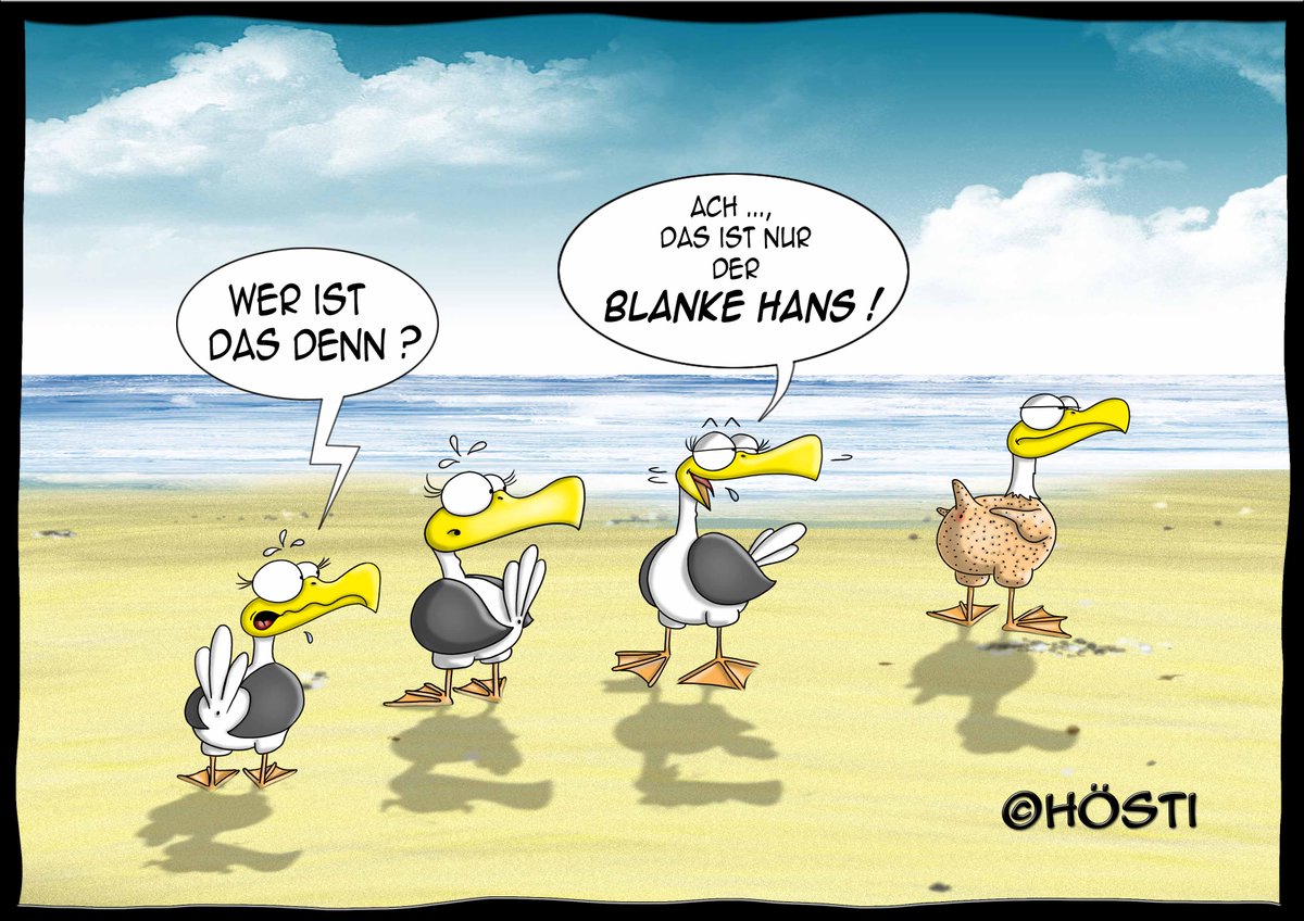 Hsti85933016's tweet photo. Moin zusammen ... momentan ist das Wetter auch hier im Urlaubsland ein wenig durchwachsen und es geht zum Teil ein raueres Lüftchen.
Wir wünschen euch allen trotzdem ein schönes, humorvolles Wochenende.
#hösticartoons #ichliebedasleben #urlaub #spass #seagull #seagulls https://t.co/e1EdWHD8aI
