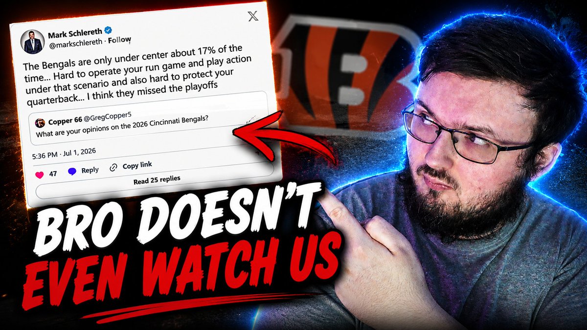 firststopbengal's tweet photo. BENGALS FAN REACTS TO MARK SCHLERETH CLAIMING THE BENGALS WON'T MAKE THE PLAYOFFS!!
https://t.co/SkeTWX3Jx1
#bettingpicks #PrizePicks #SportsBettingTips #WhoDey📷📷📷 📷 https://t.co/pvt3kLmjUW