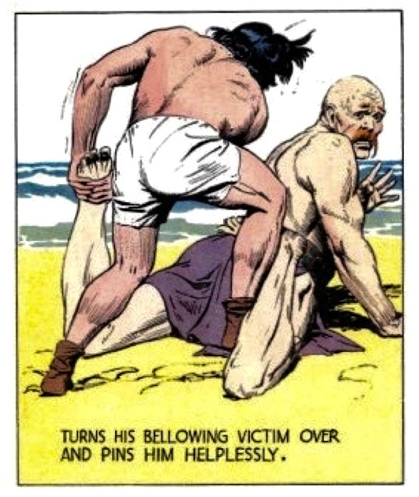 LRonLacy's tweet photo. ‘turns his bellowing victim over and pins him helplessly.’
#PrinceValiant #HalFoster #wrestling https://t.co/IfQLu7A9Wb
