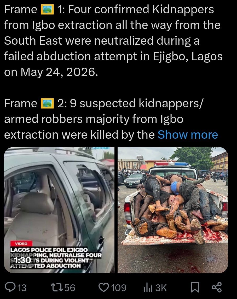 SWsecur1ty's tweet photo. @YDiegot55901 @KhamisAbiodun @Riddwane In history of Nigeria, show me just one incident of a yoruba man ever caught in lb0 land or thr north for commit a crime whereas prisons outside lb0 land are populated by lb0s https://t.co/EgJkUkFC9D