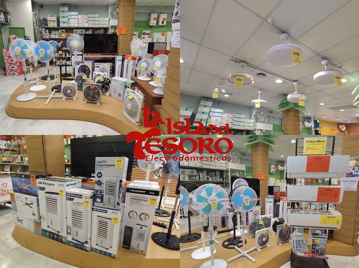 Isla_DelTesoro's tweet photo. Estamos en plenas rebajas de verano y tenemos una gama extensa de productos de electrodomésticos, climatización y colchonería que podrás ver en nuestra tienda.
#Electrodomesticos
#pequeñoselectrodomésticos
#53Aniversario
#bonosevilla
#climatizacion
#rebajasdeverano https://t.co/XEAVKY3Pfo