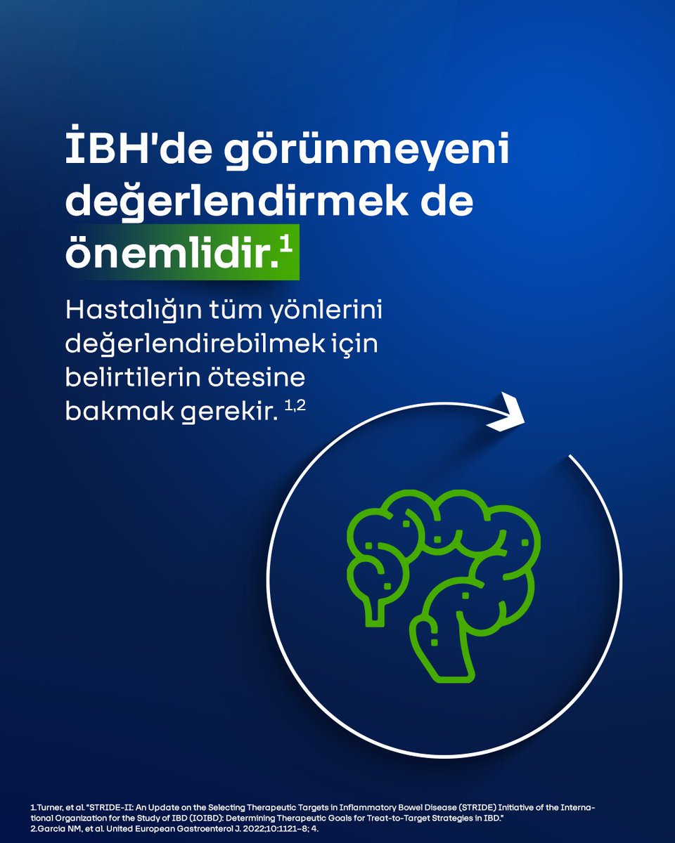 abbvieturkiye's tweet photo. Bu nedenle Crohn hastalığı ve ülseratif kolitte yalnızca görünen belirtilere değil, görünmeyen hastalık aktivitesine de dikkat etmek önemlidir. Çünkü bazen asıl önemli olan, yüzeyin altında olandır.1 https://t.co/iDVhLNJ6Io