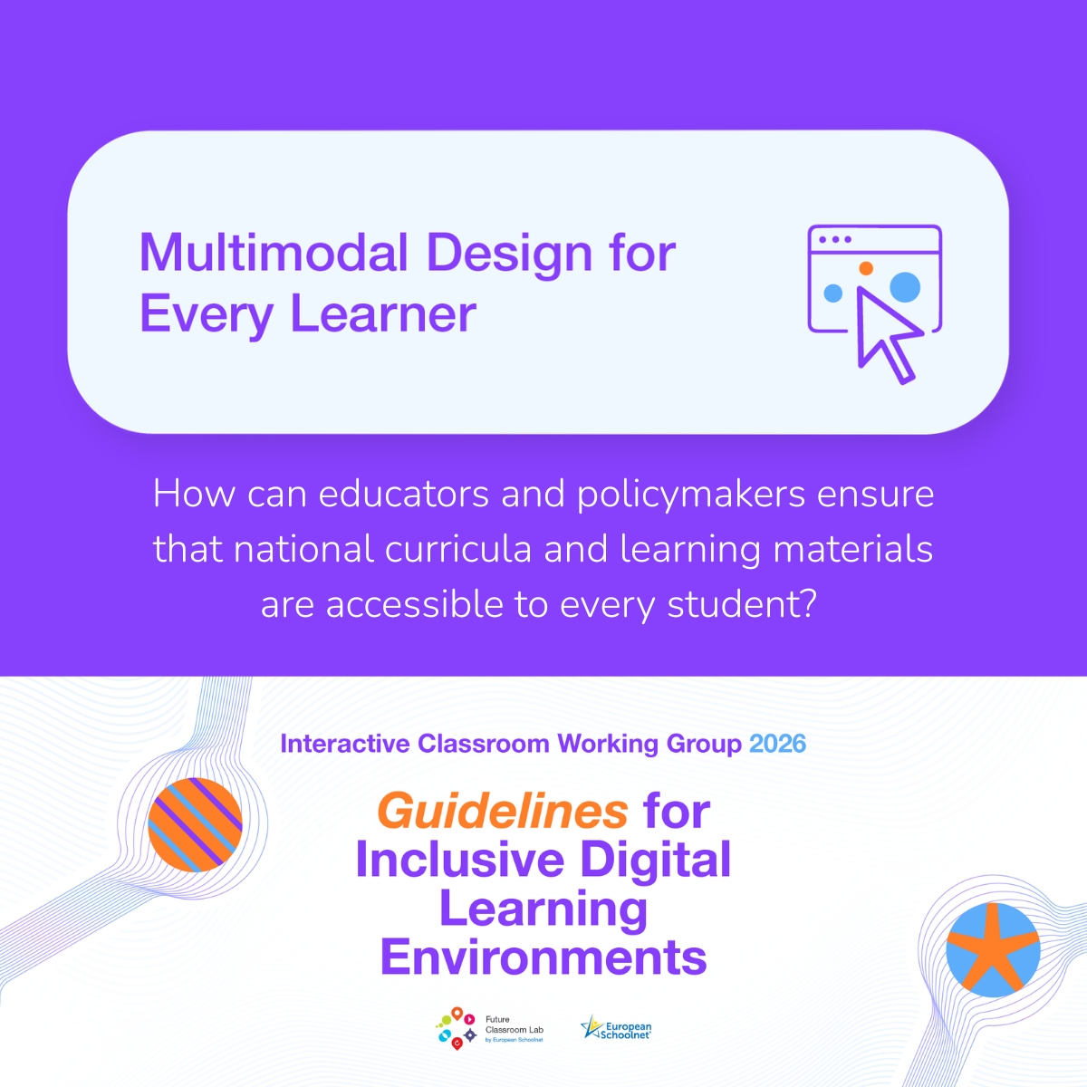 eu_schoolnet's tweet photo. 🖥️ How can educators and policymakers ensure that national curricula and learning materials are accessible to every student?

The Multimodal Design for Every Learner Guideline outlines how to use interactive tools and multimodal frameworks.

📋 https://t.co/WHipJgovKO https://t.co/eiPMEUO9dI