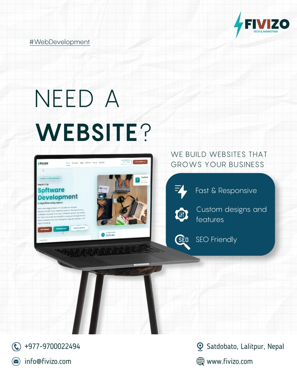 fivizotech's tweet photo. Every successful business starts with a strong online presence.
Whether you're a startup or an established brand, we'll build a website.
#WebsiteDevelopment #WebDevelopment #WebDesign #BusinessWebsite #ResponsiveWebDesign #CustomWebsite #SEO #DigitalMarketing #BusinessGrowth https://t.co/onwI0Mzsmn