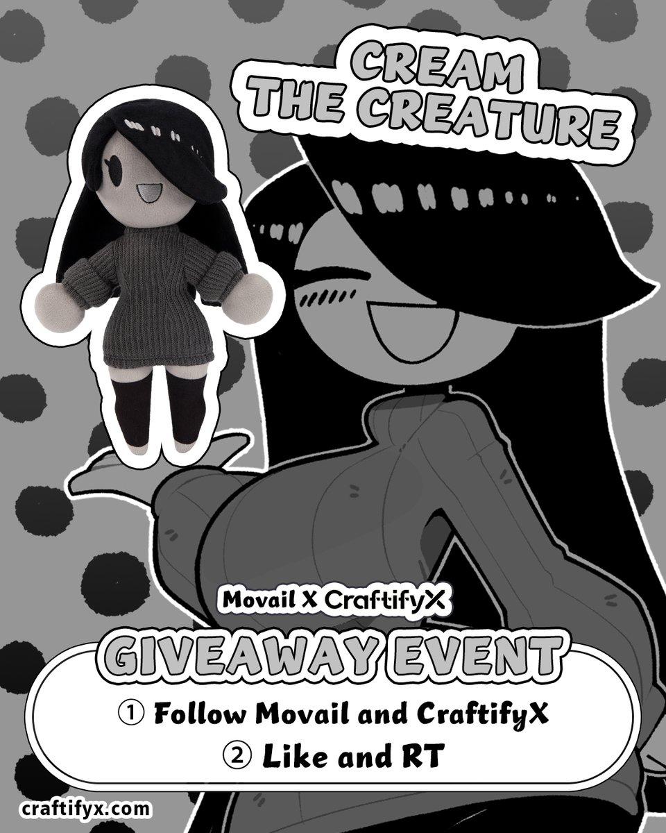 craftifyxco's tweet photo. Cream the Creature GIVEAWAY is Live ✨📷
 
To celebrate we collaborate with @Movail2, we're giving away one adorable Cream the Creature plushie to a lucky fan! 
 
⬇How to enter:
①Follow @Movail2  & @craftifyxco
② Like & RT this post 
③ Comment: Drop an emoji to show your reaction when Cream the Creature arrives at your door! 💭✨
 
🎁Prize: 1 lucky winner will receive a Cream the Creature Plushie  
⏰ Ends on: July 11th(UTC+8)  
*(Shipping fee not included)
 
 ➡Get her now: https://t.co/drYVmZ5BOL

#CraftifyX #CraftifyXPlushie