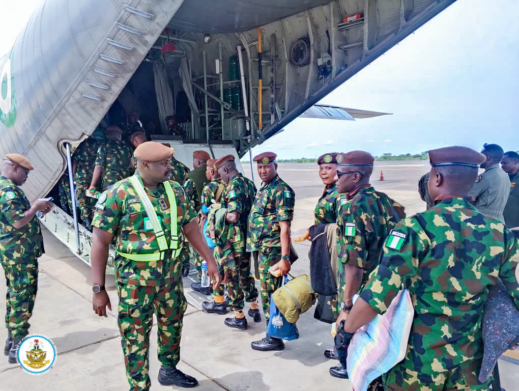 NigAirForce's tweet photo. NAF STRATEGIC AIRLIFT PROJECTS AIR POWER IN THE GAMBIA, REINFORCES REGIONAL STABILITY

The Nigerian Air Force (NAF) has once again demonstrated its strategic air mobility capability with the successful airlift of 198 personnel of Nigerian Company 11 (NIGCOY 11 ECOMIG). https://t.co/tRDc6ea8Ze