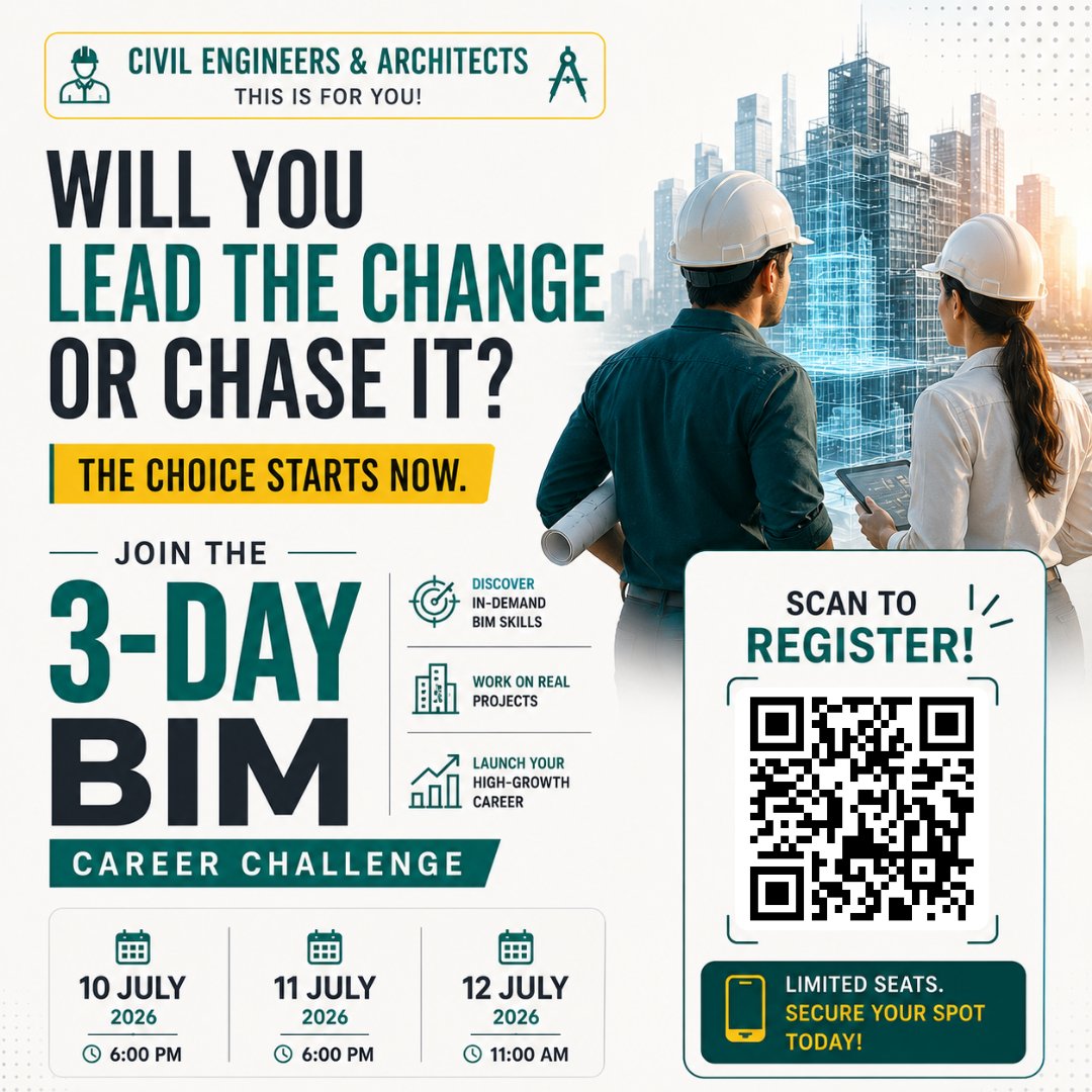 DesignStudioIns's tweet photo. Lead the Change. Don't Chase It.
Register Now:
π https://t.co/2SDZjZ1SNm
Will you lead the BIM revolution or chase it later? Learn practical skills & build a future-ready engineering career.
#BIMFastTrack #BIM #CivilEngineering #CareerGrowth https://t.co/23aIf5eFnC