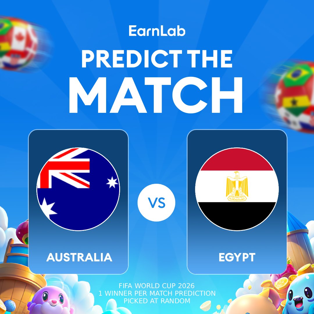 earnlabcom's tweet photo. Australia vs Egypt! 🇦🇺🇪🇬

Think you can call it? Retweet + comment your prediction (winner + final score) to enter!

$25 if correct, $50 with the exact score 💸 https://t.co/4Lckj8mOZg