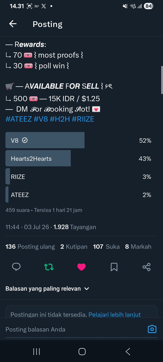 shitlovew's tweet photo. @Mae_qys Vote fro #V8 https://t.co/oqrdWgvrpH