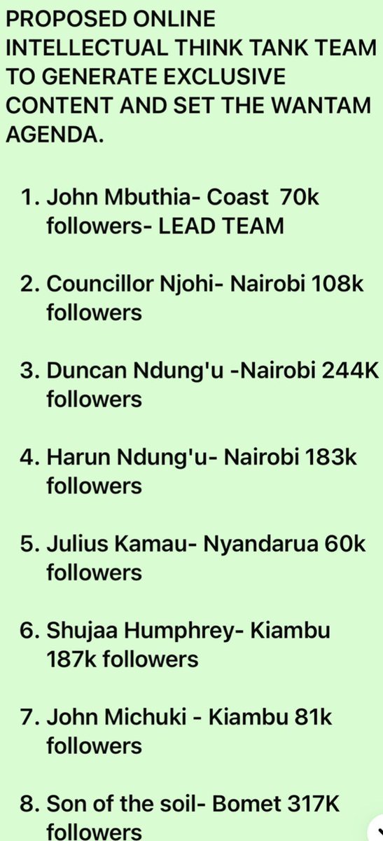 Terriz_Sam's tweet photo. The Hustler Nation Intelligence Bureau (HNIB) Agents are reporting that our people within DCP have shared a plan to hire lorries to felly goons and boda bodas from outside OlKalou to boost the effort. 

The elaborate plan contained in a draft budget also has some newbie bloggers who will be used to hype the plan that targets women leaders and female voters.

HNIB insiders explained that the plan will be hidden by a roadshow that targets top Kikuyu artists as a cover of the plan to start violence in OlKalou.

DCP even plans to compromise journalists drawn from mainstream media houses.

The plan to start violence and how much it will cost is attached.

It is so DECLASSIFIED!