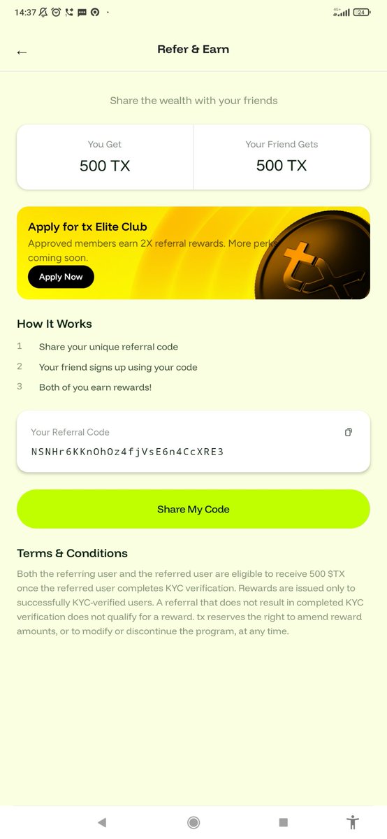 Lutfiauliaabdi2's tweet photo. Did you get the tx? 🟢
I just applied for the @txRWAs Elite Club. https://t.co/kxTONWd4bI