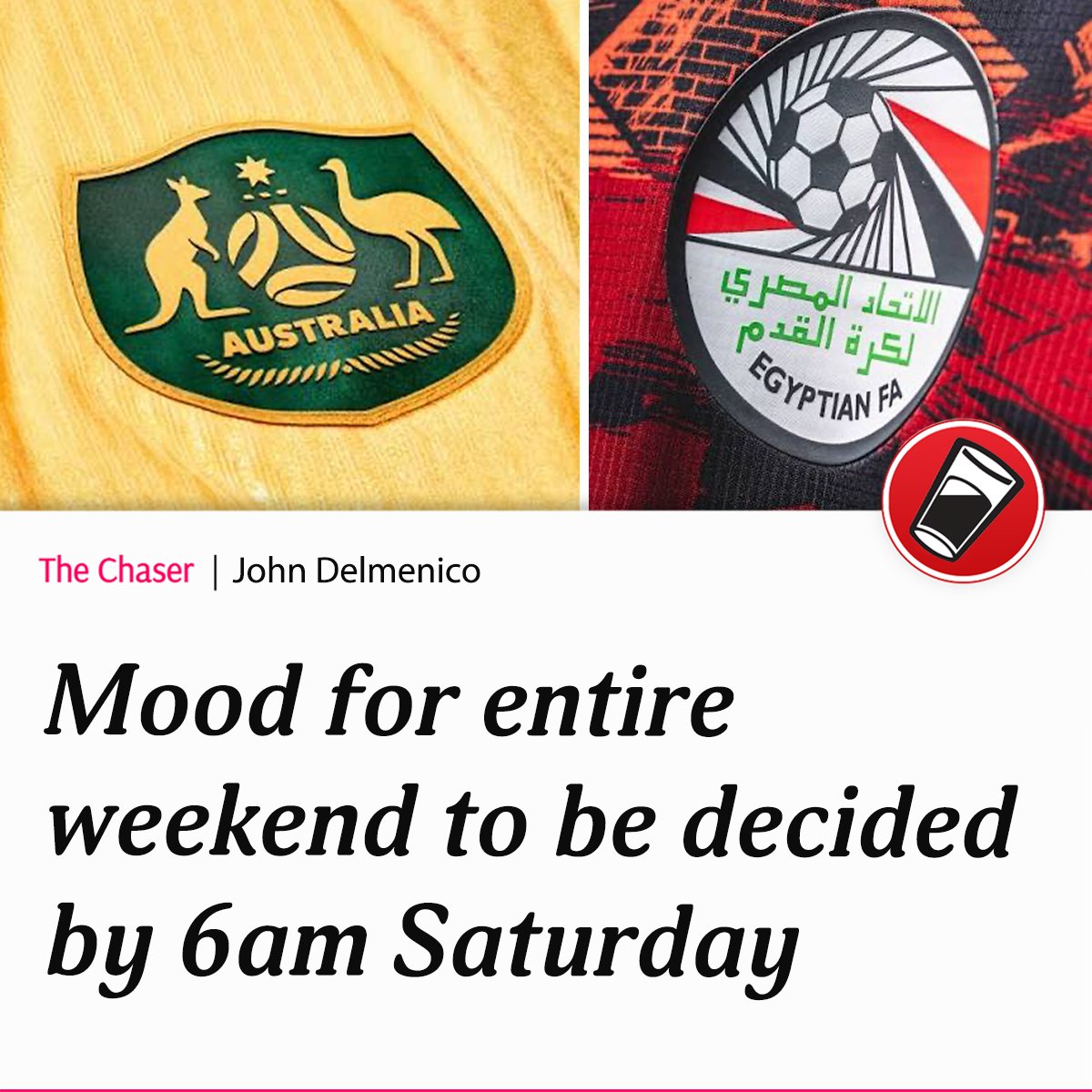 chaser's tweet photo. "Any other weekend would already be ruined by being up before 6am on Saturday, but the World Cup is different." https://t.co/gZukJDkmuU