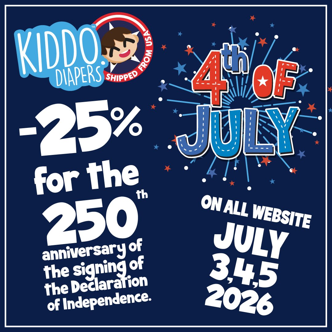 Us_kiddodiapers's tweet photo. 🇺🇸 Happy 4th of July! 🎆
Celebrate Independence Day with 25% OFF everything! 🎉

Save big, stock up, and enjoy the holiday with your favorite gear.

🗓 Offer valid July 3rd, 4th & 5th (New York Time).

Don't miss out freedom tastes even better with 25% savings! 🇺🇸💥

https://t.co/54fP9JAbuZ