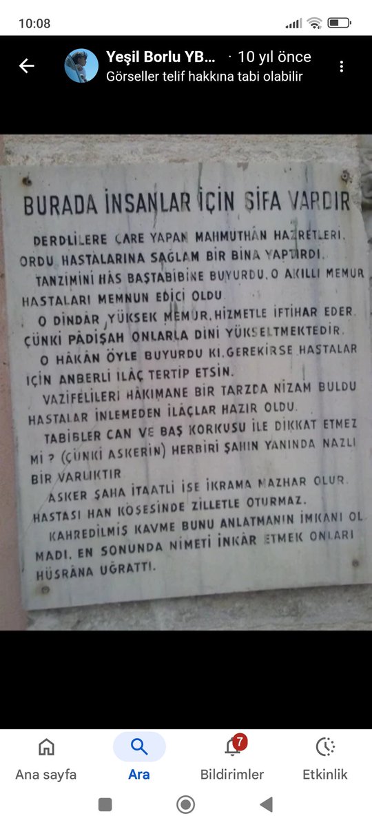 muratbpinar's tweet photo. @turklendikkk İstanbul'da Osmanlı İmparatoru 2.Mahmut döneminde inşa edilen tarihi bina üzerindeki yazı 
"Askerler Şah'ın yanında NAZLI BİRER VARLIKTIR, yaralılar HAN köşelerinde zilletle oturmasın, Tabipler can ve baş korkusu ile dikkat etmezmi vb."
@tsk
@tcsavunma 
@tcbestepe 
@RTErdogan  🇹🇷 https://t.co/dDi0oZe0BO