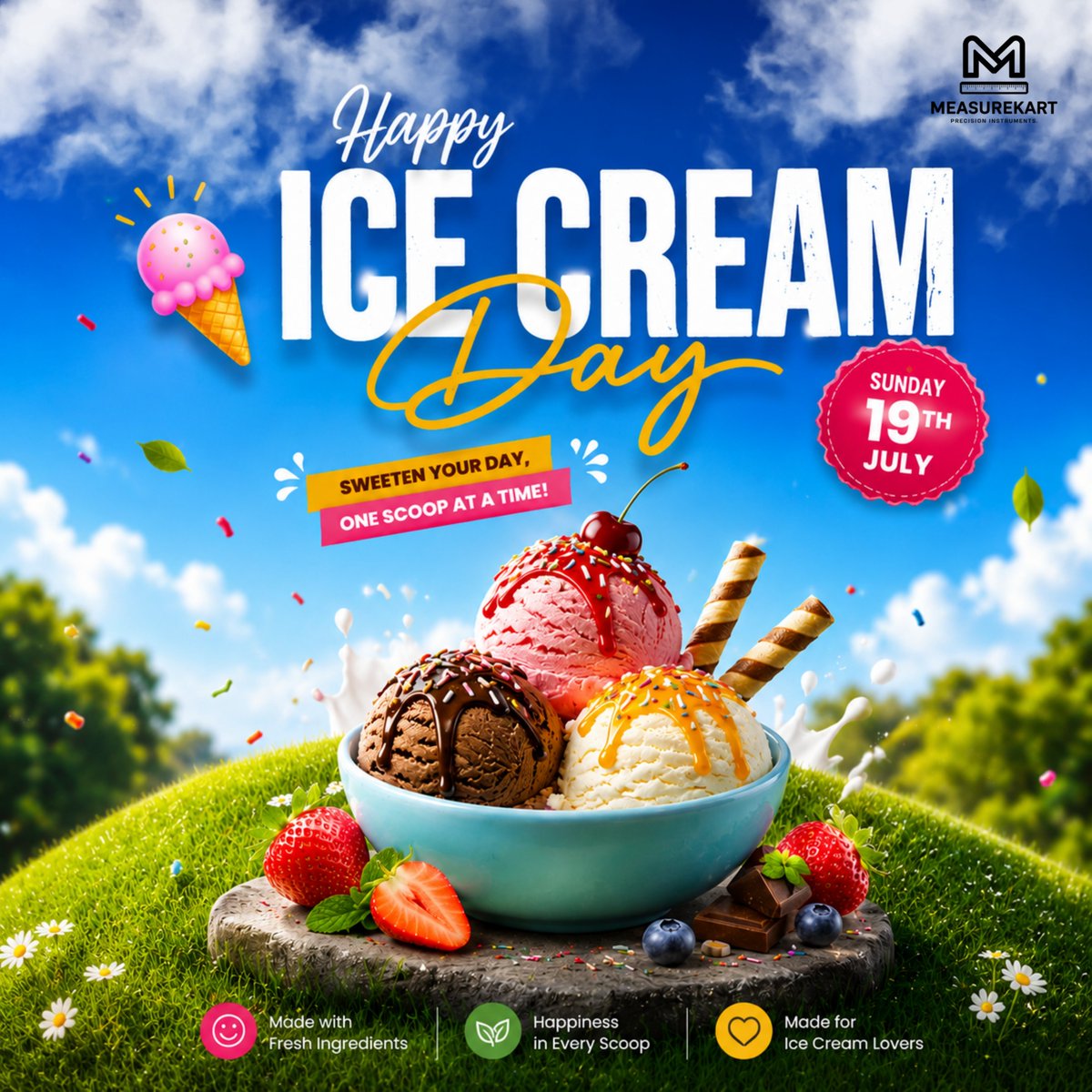 Measurekart_'s tweet photo. Happy Ice Cream Day!

From classic vanilla to rich chocolate and fruity strawberry, every flavor brings a reason to smile. Share your favorite ice cream and spread happiness-one scoop at a time!

#IceCreamDay #SweetTreats #DessertLovers #FrozenDessert #CelebrateLife #Measurekart https://t.co/pXI9m6fzhL