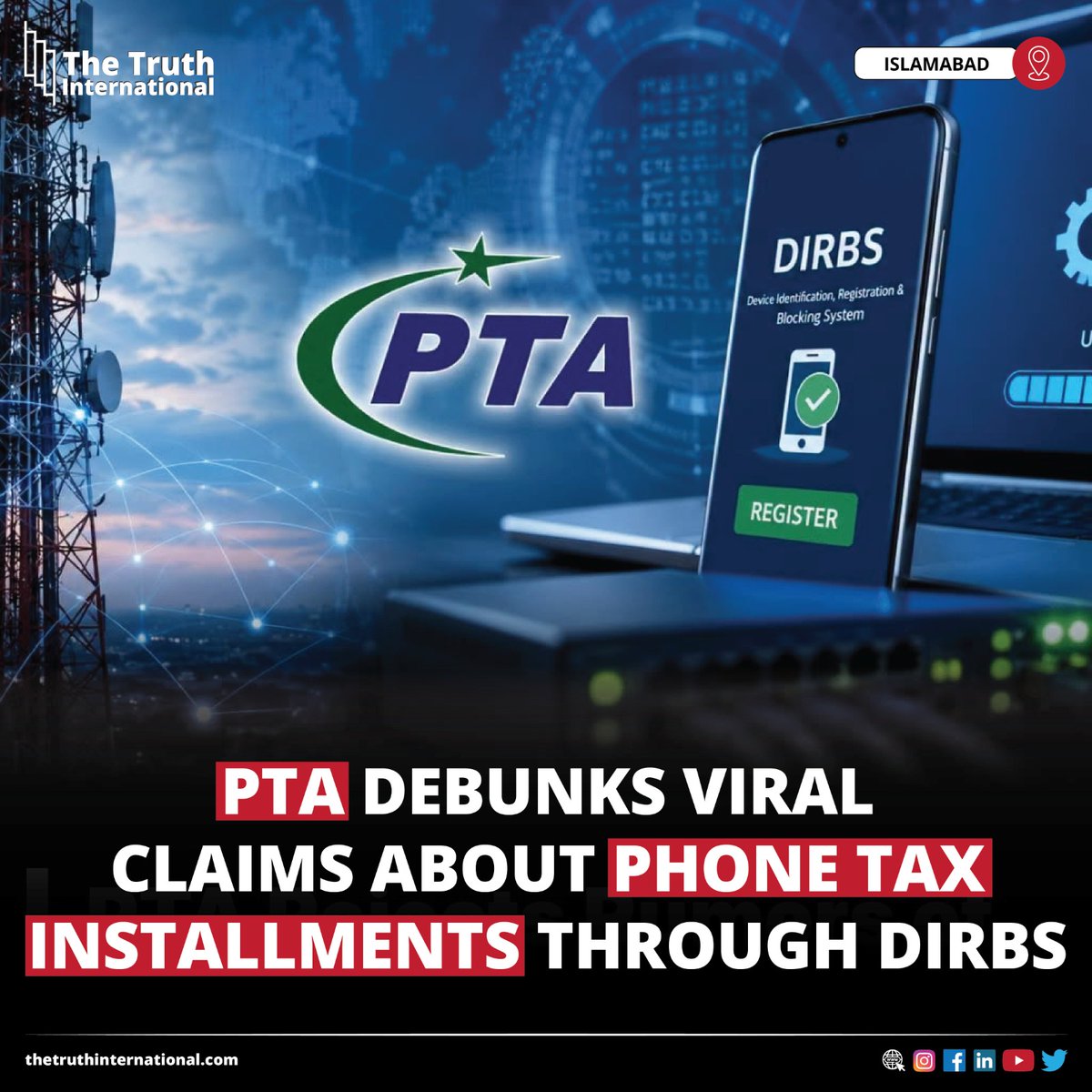 ttimagazine's tweet photo. PTA Debunks Viral Claims About Phone Tax Installments Through DIRBS
FIND MORE: https://t.co/RQvJOF6gnk
#PTA #Debunks #Viral #Claims #PhoneTax #Installments #DIRBS #TTI https://t.co/CigMwcR1ou