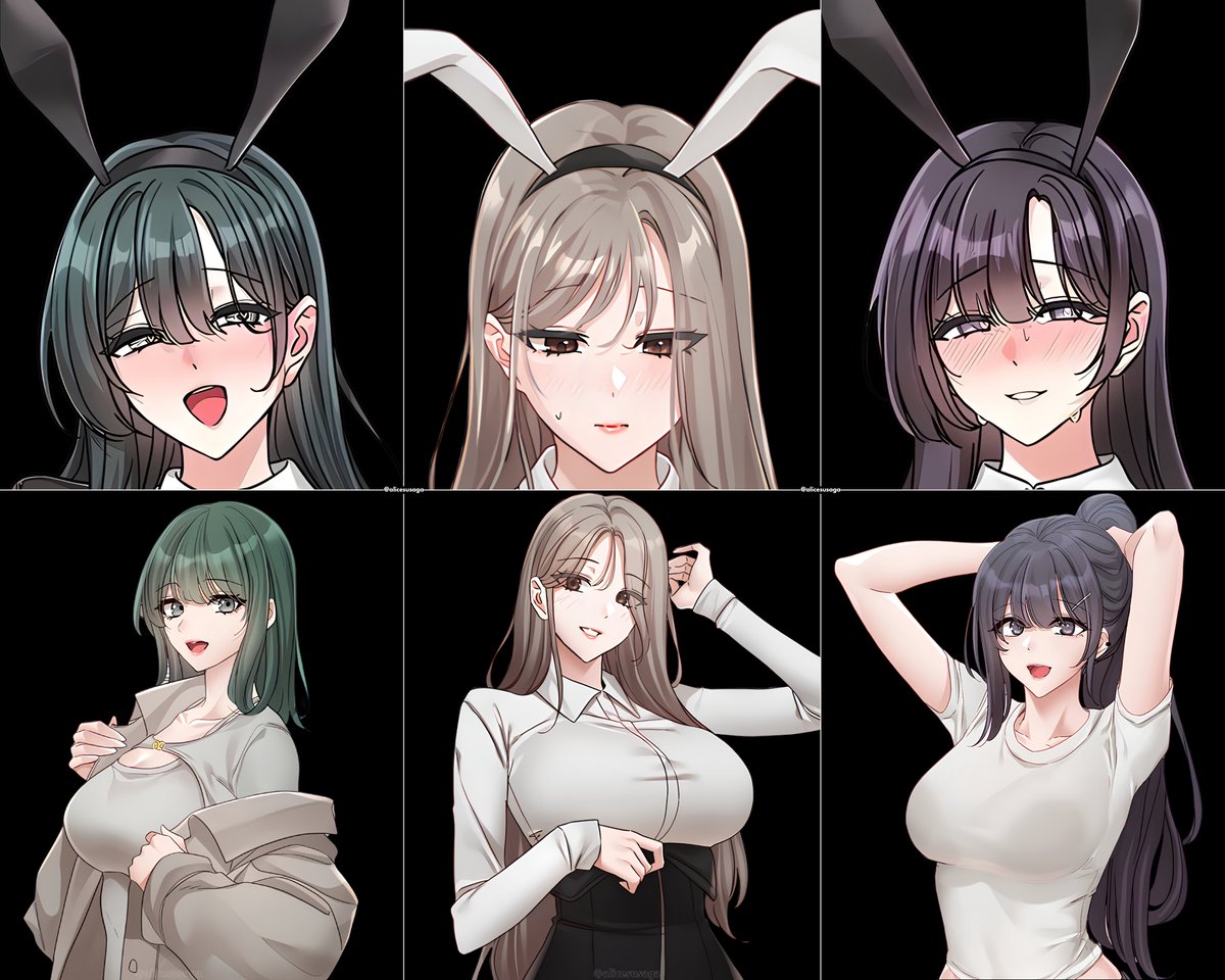alicesusaga's tweet photo. バニーガール先輩 ⤵️
💚 / 🩶 / 💜 https://t.co/nwsa3rqIMB
