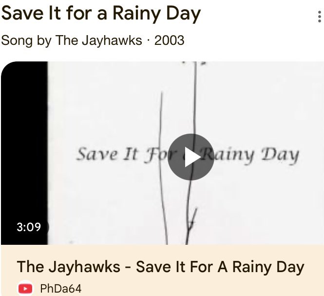 ChicagoPenguin2's tweet photo. @JustStacie5683 Good morning βοΈβοΈβοΈ. On this Friday a.m., the song in my head is - Save It For A Rainy Day πΆπΆ by The Jayhawks #EarWorm #TGIF #NotAMomentTooSoon #LongWeekend https://t.co/8iyyHjASZP