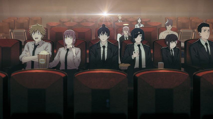 ImNotThatGloomy's tweet photo. The reason Chainsmoker Cat's opening gets complaints while Chainsaw Man's didn't is simply because there's structure to the Chainsaw Man one. The first few minutes are the characters actually watching movies in a theatre which gives logic to the references (&amp; ties to the story). https://t.co/VdAe9NZXjl