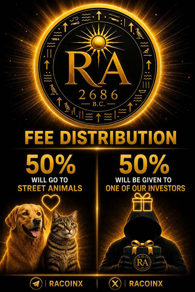 racoinx's tweet photo. Every transaction creates impact.

🐾 50% of all fees go to street animals.
🎁 50% of all fees are gifted to one random holder.
A community that grows together, gives together, and wins together.

Join us on the journey.

Telegram: RACOINX
X: RACOINX

#RACOIN #Crypto #Memecoin https://t.co/YgyUUPtlR1