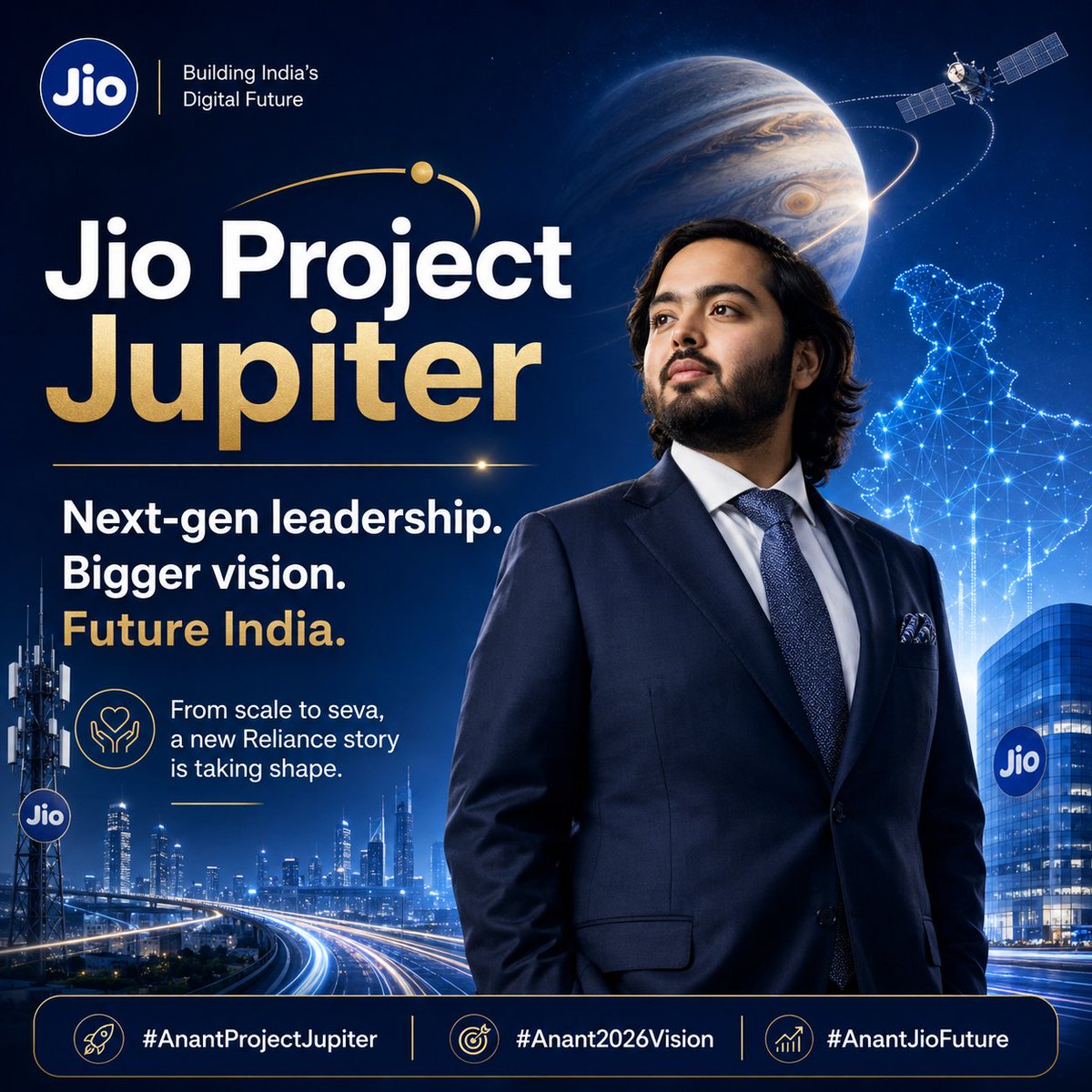 AgahAtui54067's tweet photo. #AnantProjectJupiter Jio's IPO symbolizes a transformative chapter for Reliance, uniting massive scale with digital innovation. Anant Ambani's visionary leadership is poised to drive the company into an era of unprecedented growth. https://t.co/1CNnd0s84J