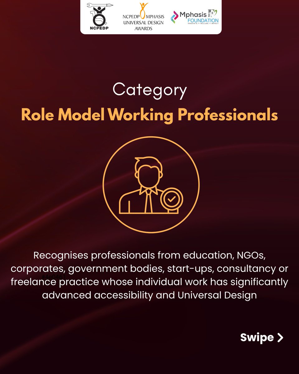 ncpedp_india's tweet photo. 3 days left to apply for the 17th NCPEDP– @Mphasis Universal Design Awards 2026.

The Awards recognise persons with disabilities, working professionals, companies, organisations and policy advocates advancing accessibility and Universal Design in practice. If your work is helping make spaces, services, technologies, products, systems or policies more accessible and inclusive, apply or nominate relevant work.

Apply here: https://t.co/rIKE9Fp5J1

To understand the Awards better, you can also watch our recent conversation with past UDA awardees, where they shared what Universal Design looks like in practice:
https://t.co/n4EGXS6JLl

Last date to apply: 6 July 2026
For queries: uda.ncpedp@gmail.com | +91-9217345677

@MSJEGOI @socialpwds @MSJE_AIC @armanaly @GoI_MeitY @pib_MoSJE @FollowCII @ficci_india @ASSOCHAM4India @Office_of_CCPD 

#UDA2026 #UniversalDesign #Accessibility #InclusiveInnovation #NCPEDP #Mphasis