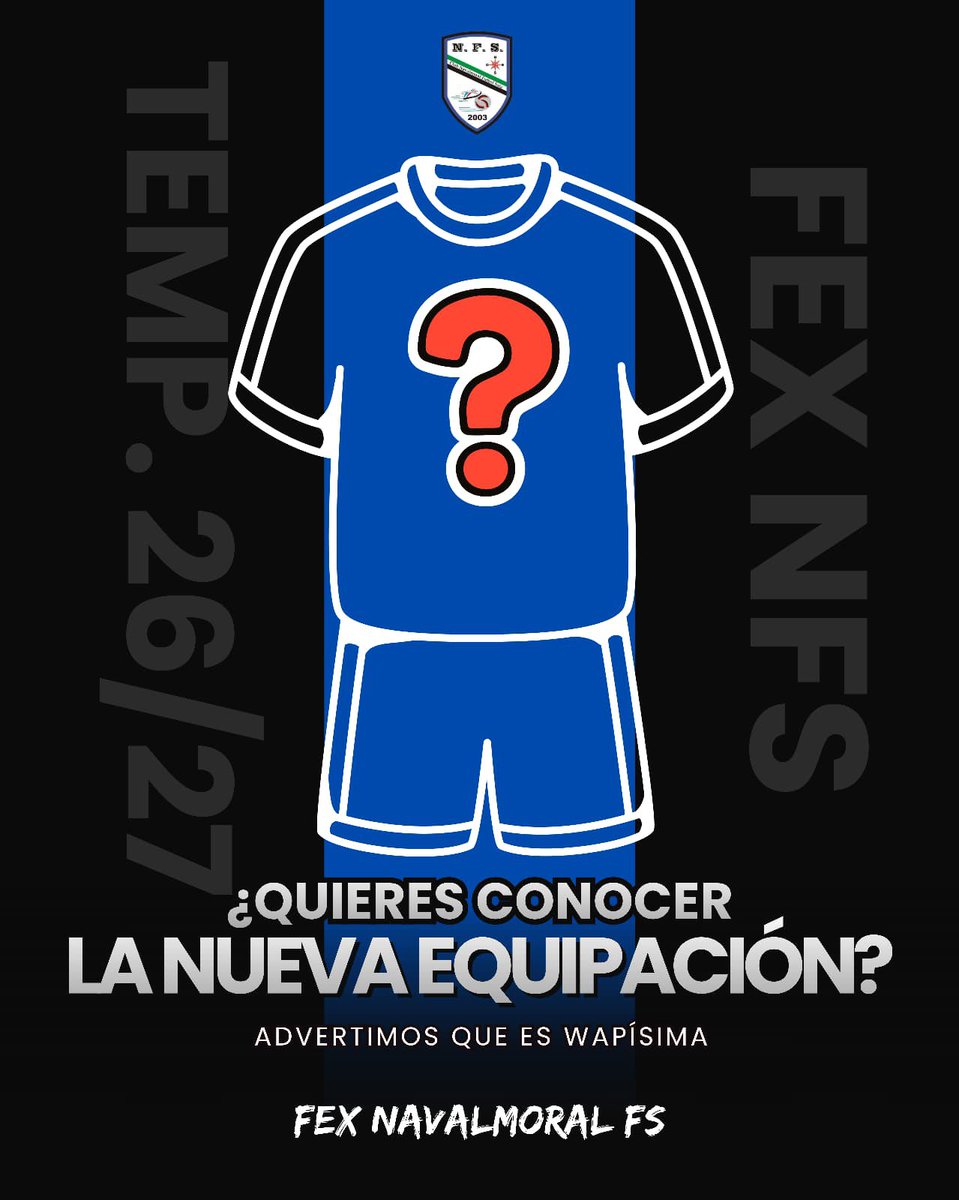 NavalmoralFS's tweet photo. ¿Quieres ver nuestra nueva piel para la próxima temporada?

Estate atento a nuestra redes sociales porque en pocas horas las sacamos a la luz…

#VidaEnAzul https://t.co/0QdePrKfLC