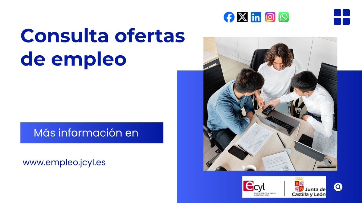 empleojcyl's tweet photo. 🔔 Consultar #ofertadeempleo + inscripción.
1️⃣ Página web oficial https://t.co/XPC9yrxIaz
2️⃣ Buscador de ofertas
3️⃣ Filtra las ofertas por la provincia o el sector que más te interese
4️⃣ Inscríbete a través de la Oficina Virtual de Empleo #OVEM
¡No dejes pasar tu oportunidad! https://t.co/VuSBvY5RGv