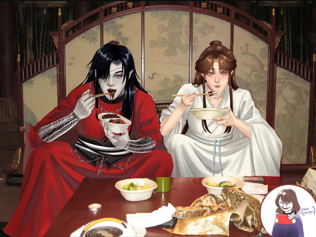 yammyyummyyumi's tweet photo. how Xie Lian posted him:              how Hua Cheng posted him:

#天官赐福 #tgcf #hualian https://t.co/rqkuhOyfRS