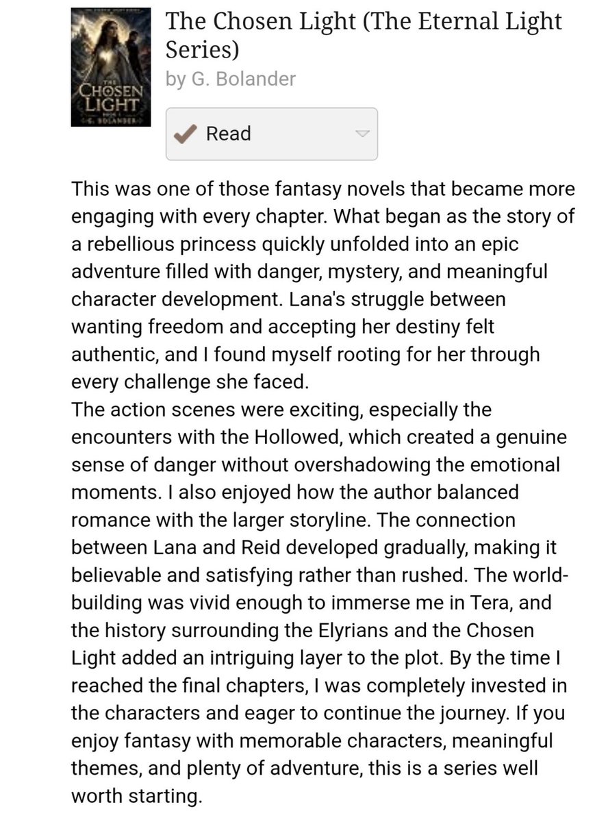 GBolander1's tweet photo. https://t.co/36QmR23FS2 
⭐️⭐️⭐️⭐️⭐️ Another 5 ⭐️Review on Goodreads!  Thank you so much for your continued support!❤️ https://t.co/jNfrxvY7zI